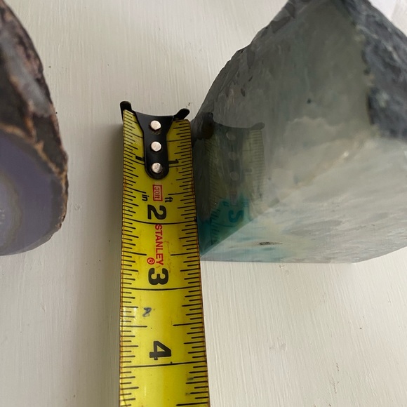 Natural Geode Bookends. Paperweights. Purple or blue agate pieces. Brazilian - Picture 14 of 16